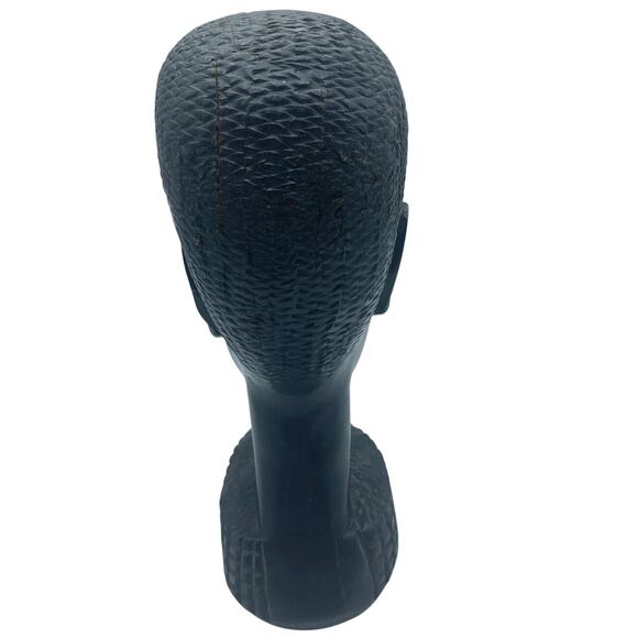 Vintage African Hand Carved‎ Ebony Wood Sculpture  Heads set of two - Picture 7 of 8